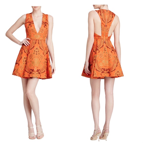 Alice + Olivia Mollie Fit & Flare Brocade Dress - Picture 4 of 11